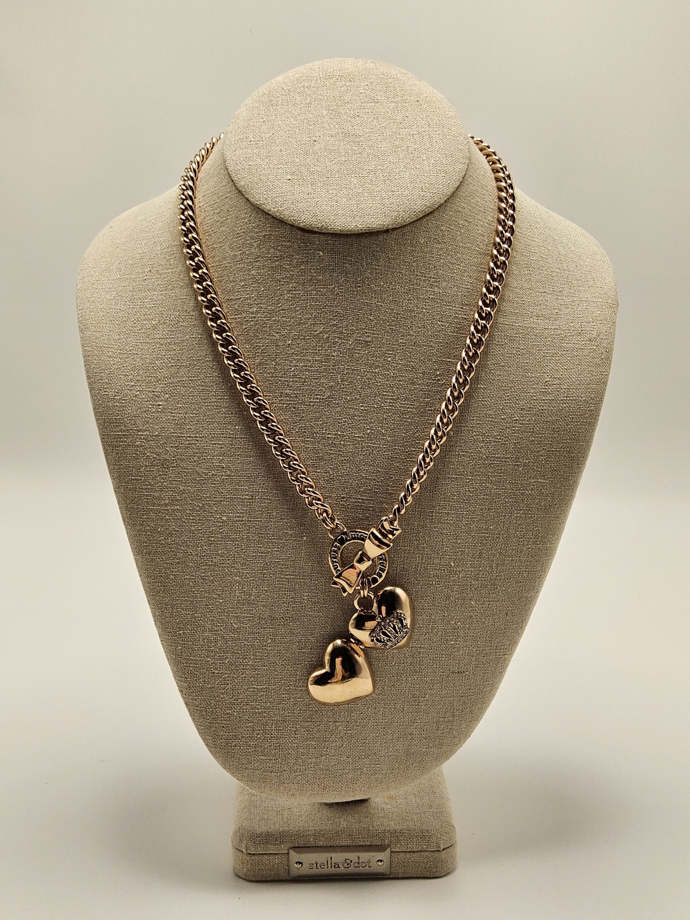 ​​Juicy Couture Gold-Tone Crown Heart Locket Chain Necklace - Picture 5 of 8